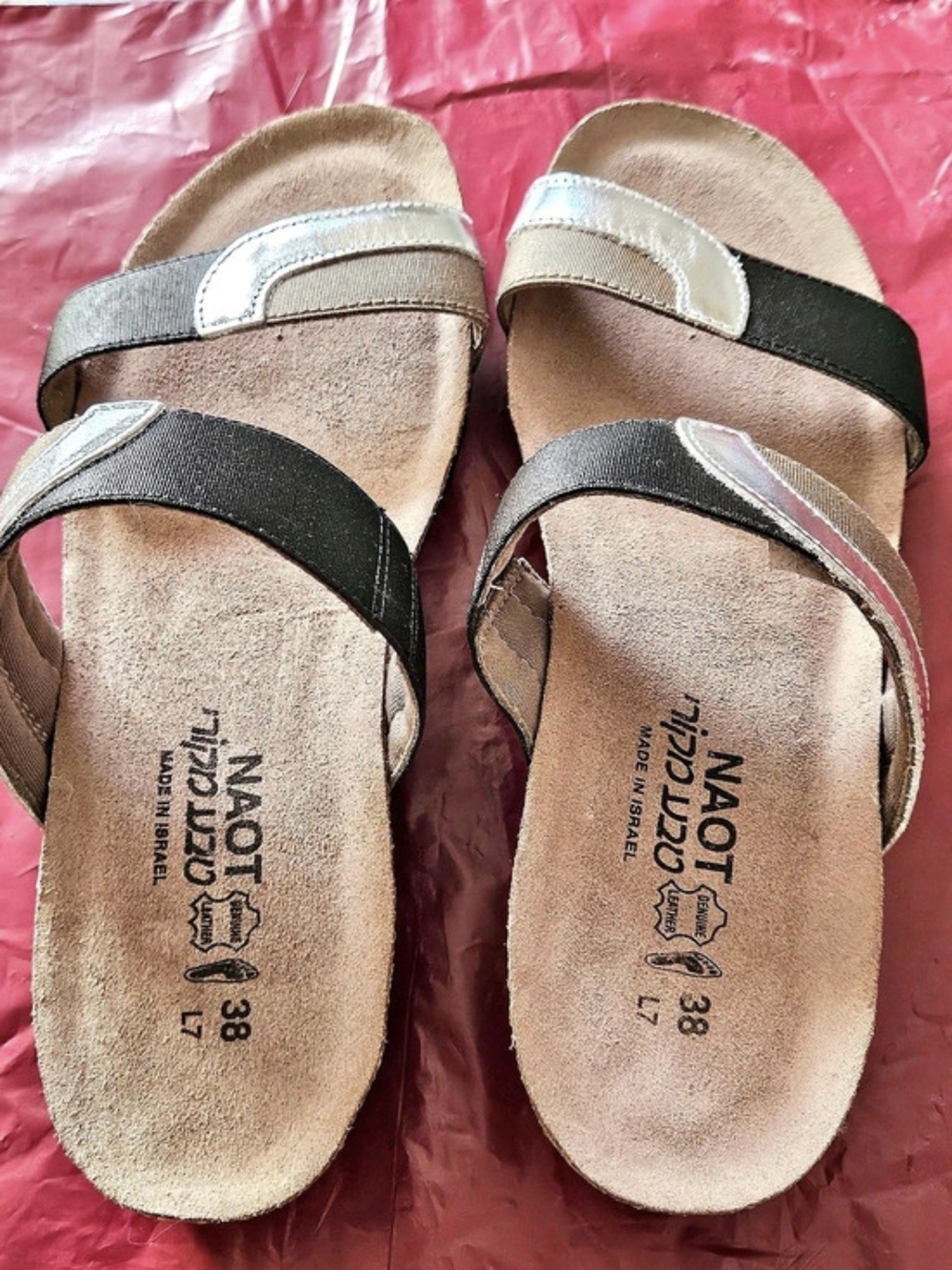 Naot Women's Black Silver Comfort Slide Sandals Shoes